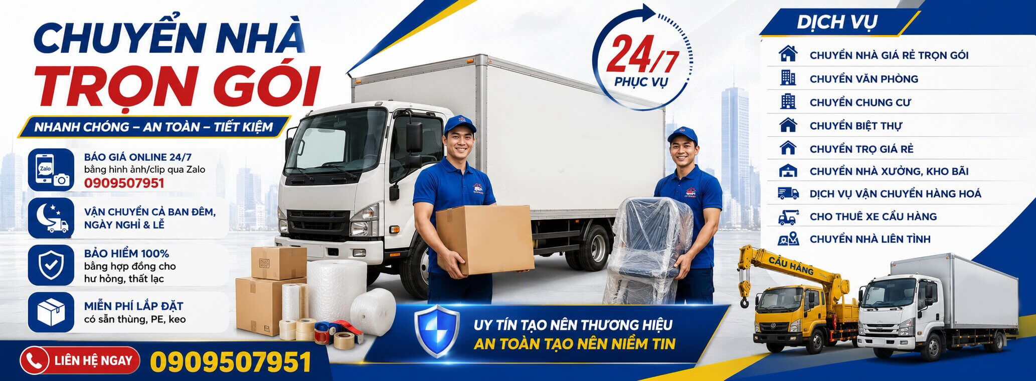 Banner dịch vụ chuyển nhà trọn gói SG VIMOVE giá rẻ hỗ trợ 24/7 tại TPHCM